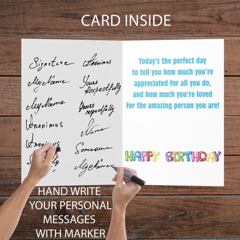 VictoryStore Jumbo Birthday Cards: Giant Birthday Card (Balloon Letters) Oversized Greeting Card With Envelope, American Made (24x36 Inches) - Image 2